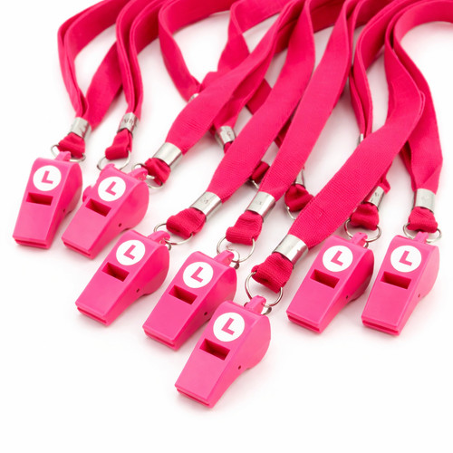 Pink whistle hen lanyard - hen,
