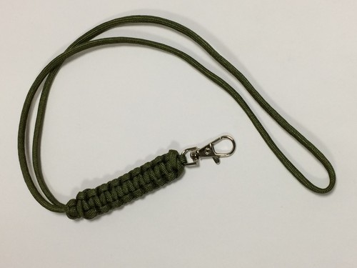 Paracord neck lanyard green - paracord,